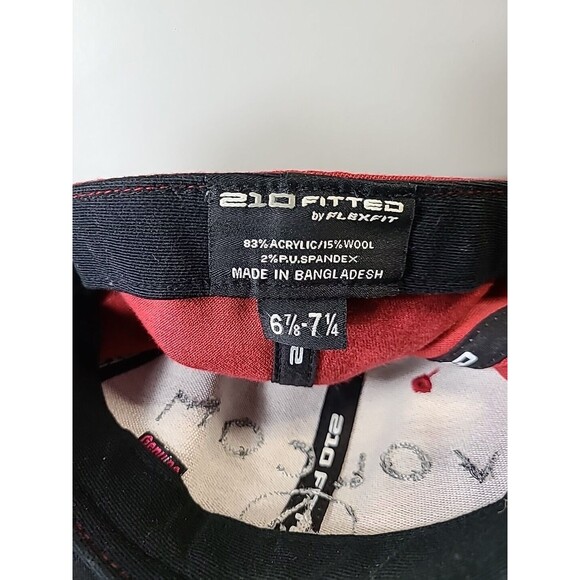 Volcom 210 Fitted Flexfit Mens NWOT Baseball Hat Cap 6 7/8 - 7 1/4 Red & Gray - Picture 5 of 6